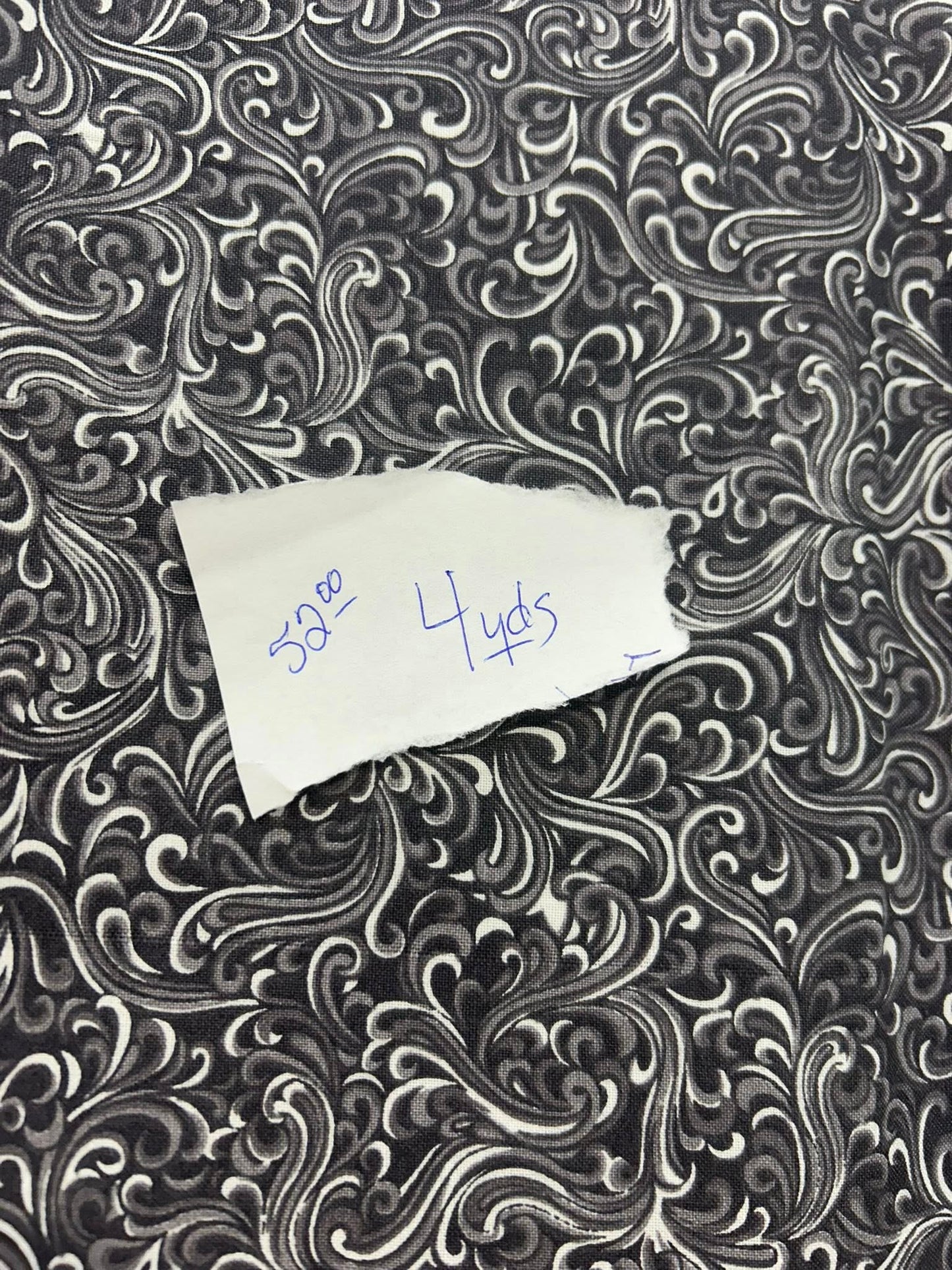 108" wide backing black n white