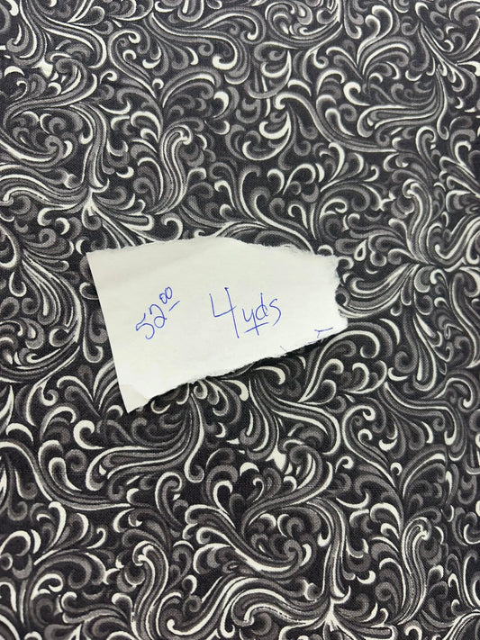 108" wide backing black n white